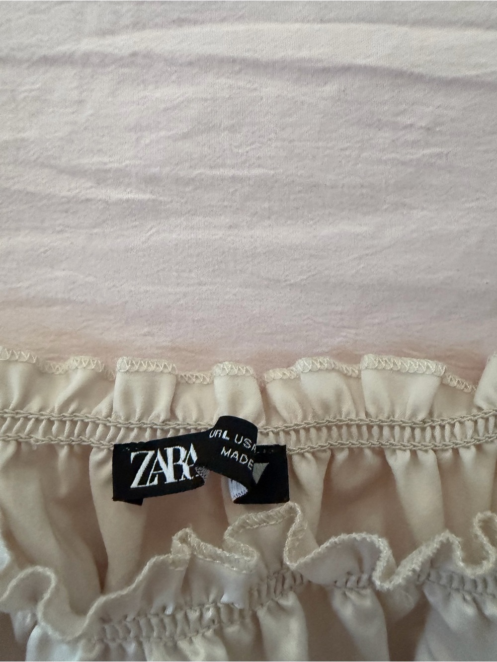 Zara Cream Smocked Tie-Shoulder Camisole - Picture 5 of 5